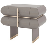 Trueliving New Modern Grey Side Console Table Double Drawer H 34" x W 36" x D 12"